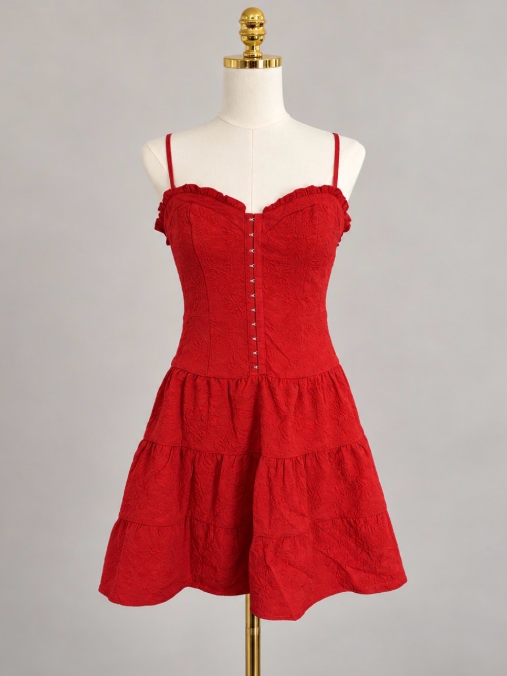 Betsey Johnson Corset Mini Dress Red - M